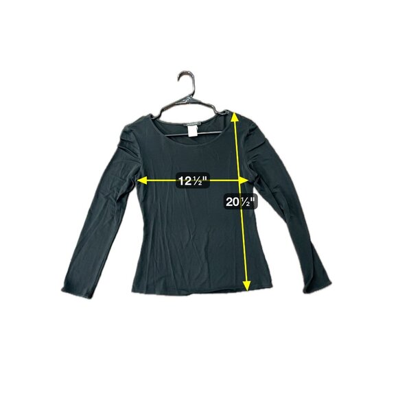 Josie Natori Womens Black Sheer Long Sleeve Top Size Small Stylish Whimsigoth - Picture 6 of 8